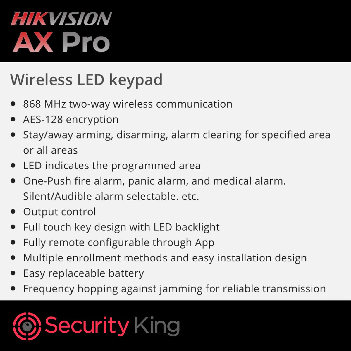 hikvision ax pro keypad