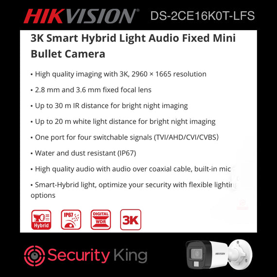 Hikvision 5MP 3K Smart Hybrid Bullet Camera