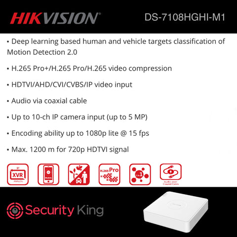 Hikvision 8 Channel 1080p ColorVu Smart Hybrid Complete Kit