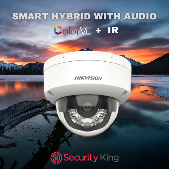 Hikvision 2MP IP Dome Camera 2.8mm - Smart Hybrid with Audio