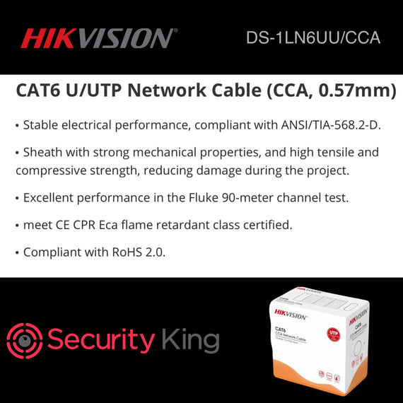 Hikvision 305m CAT6 UTP Network Cable (CCA,0.57 mm)