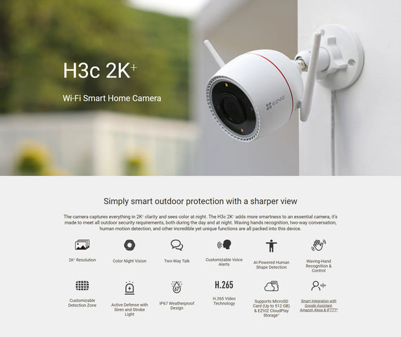 EZVIZ H3C 2K+ (4MP) Wi-Fi Smart AI Home Camera