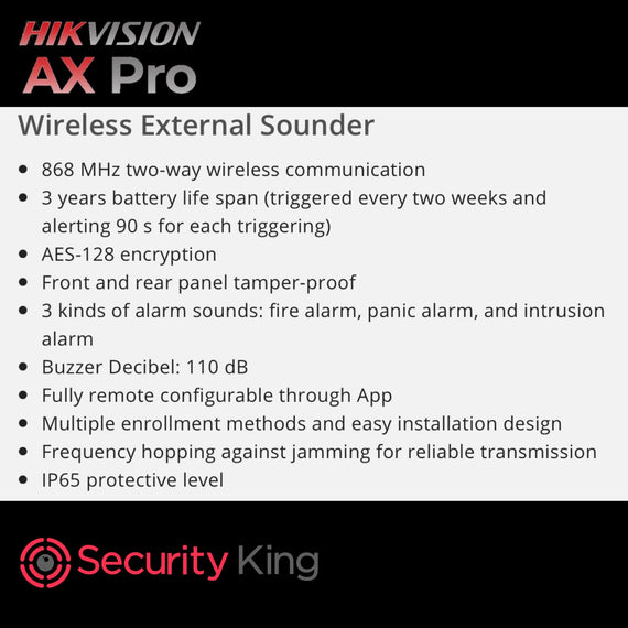 Hikvision AX PRO Wireless External Sounder