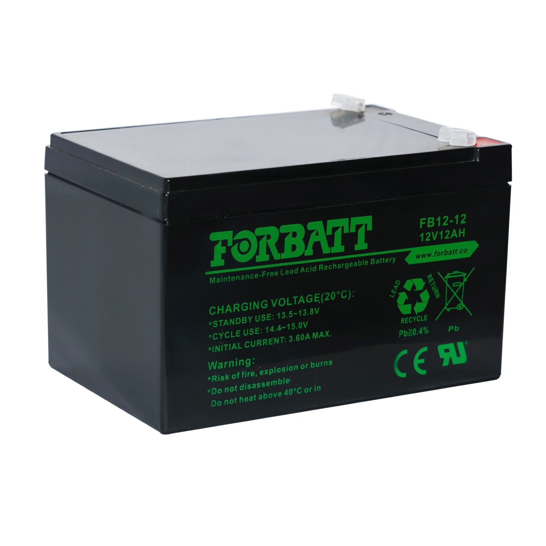 Forbatt 12V 12Ah Lead Acid Battery - SecurityKing