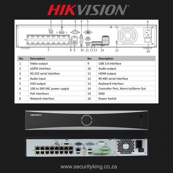 Hikvision 16Chn Acusense 4K NVR with POE