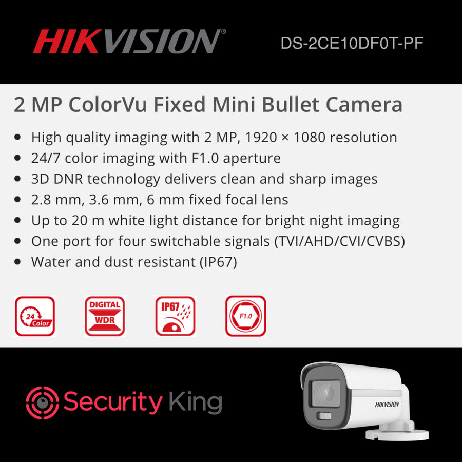 Hikvision 4 Channel 1080p ColorVu Complete Kit - Audio Camera ...