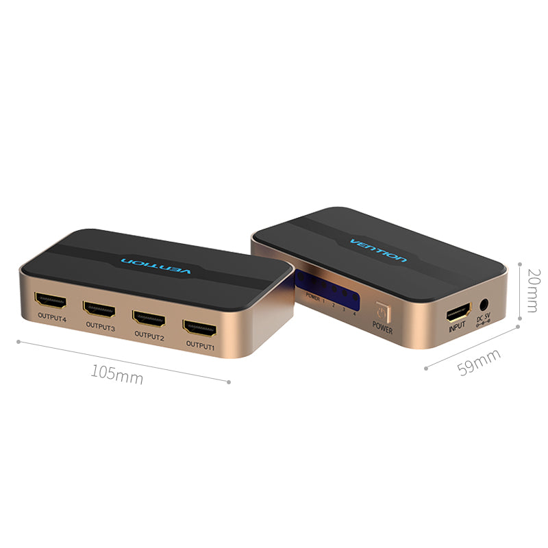 Vention 1 In 4 Out Hdmi Splitter - Securityking